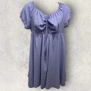 Purple Plus size 4x Dress with swiss dot embroidery with cut outs